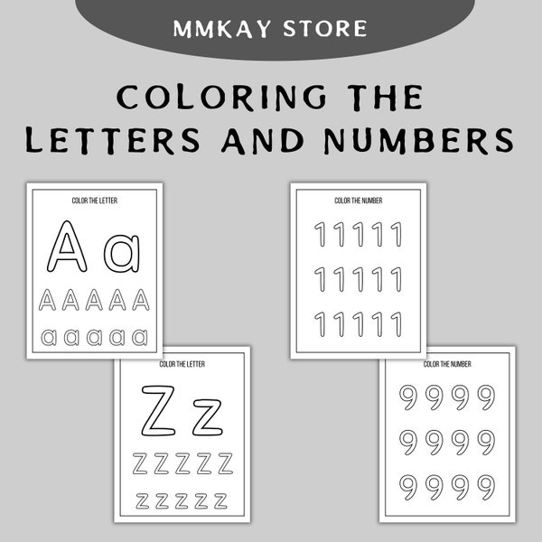 Printable Preschool Learning Kit, Alphabet & Numbers Worksheets, Interactive Toddler Education, Thoughtful Learning Gift, PDF