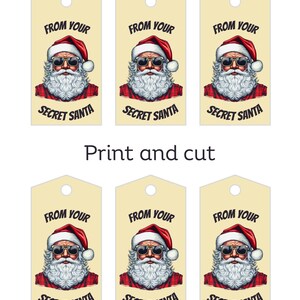 Santa Gift Labels, Secret Santa Printable Tags, Ideal for School or ...