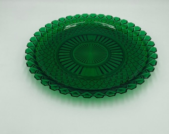 Green Anchor Hocking Waterford Serving Plate 13.75" Vintage