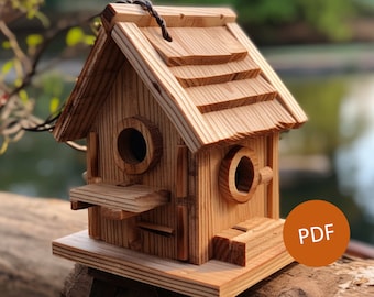 The Robin - Kit de casa para pájaros DIY: ¡Crea la casa de ensueño de tus amigos emplumados! Pajarera PDF Planes de construcción Proyecto de hogar DIY Caja para pájaros