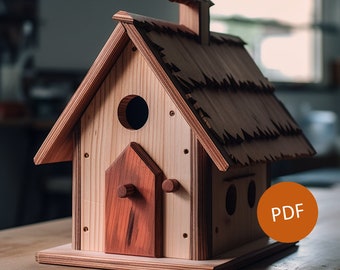 The Sparrow - Kit de casa para pájaros DIY: ¡Crea la casa de ensueño de tus amigos emplumados! Pajarera PDF Planes de construcción Proyecto de hogar DIY Caja para pájaros