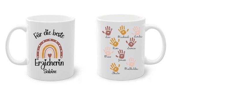 Personalisierbare Beste Erzieherin Tasse, Dankeschön, Tagesmutter, kindergarten abschied, geschenk abschied, erzieherin, kollegin Geschenk bild 3