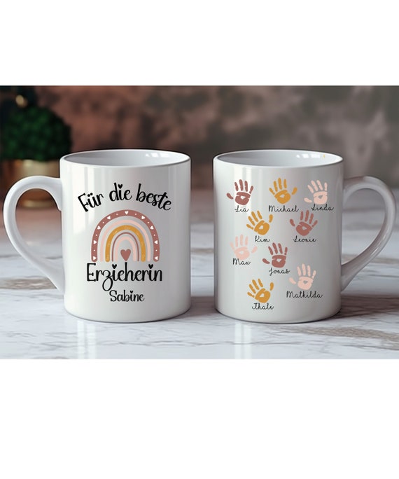 Personalisierbare Beste Erzieherin Tasse, Dankeschön, Tagesmutter, kindergarten abschied, geschenk abschied, erzieherin, kollegin Geschenk