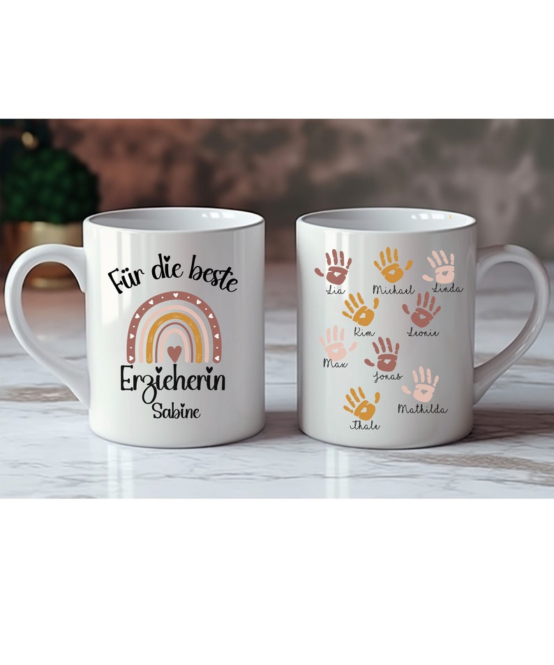 Personalisierbare Beste Erzieherin Tasse, Dankeschön, Tagesmutter, kindergarten abschied, geschenk abschied, erzieherin, kollegin Geschenk bild 1