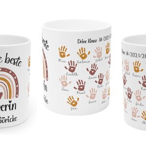 Personalisierbare Beste Erzieherin Tasse, Dankeschön, Tagesmutter, kindergarten abschied, geschenk abschied, erzieherin, kollegin Geschenk bild 8