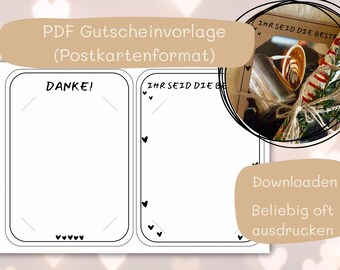 Plantilla de cupón en PDF: para cupones tamaño postal | Portacupones extraíble | Descarga imprimible