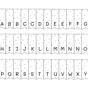 Plantilla PDF para hacer mini banderines: alfabeto, números e iconos | 2 x A4 | Ideal para envolver regalos de baby shower y cumpleaños | Imprimir imagen 4