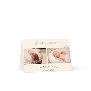 Baby Dankeskarte zur Geburt „boholove“ | personalisierbare Karte mit Bildern, Geburtsdaten und eurem Text (inkl. Umschlag), DIN A6