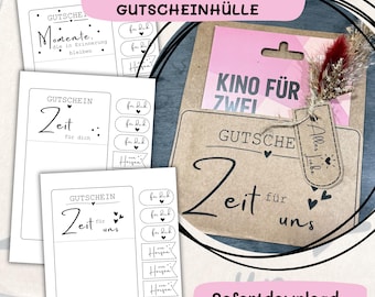 Plantilla PDF para porta tarjetas de regalo DIY | Tiempo para ti y tiempo para nosotros | Empaque imprimible para tarjetas de regalo | Idea de regalo DIY | Descarga digital