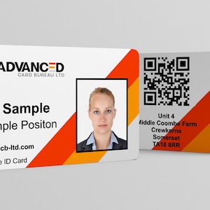 Custom Printed Staff Id Card | Personalised Name Badge | Plastic PVC Work Id | Credit Card Size | Durable & Waterproof | UK Printed