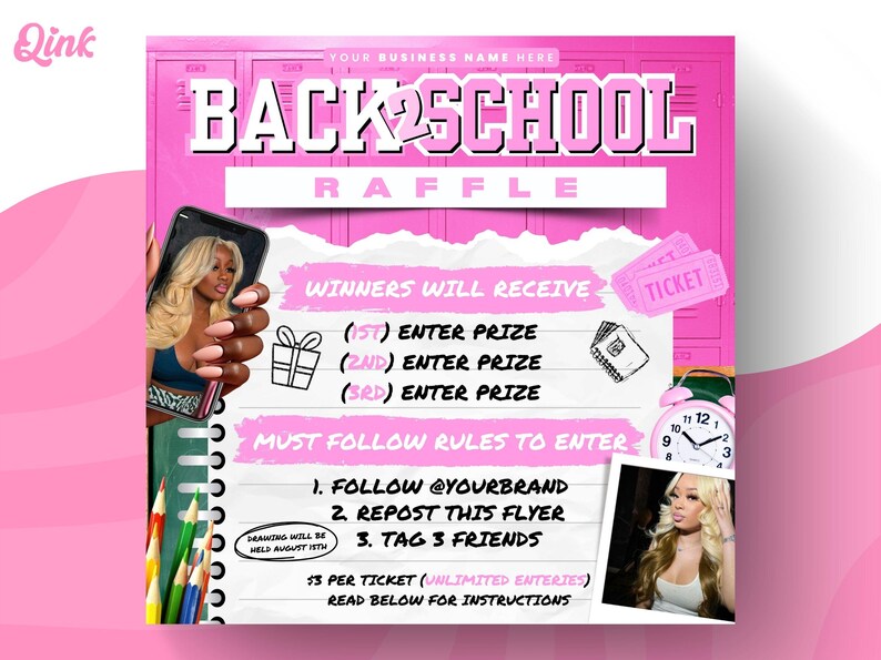 Back to School Raffle Giveaway Flyer, August Raffle Giveaway Flyer ...