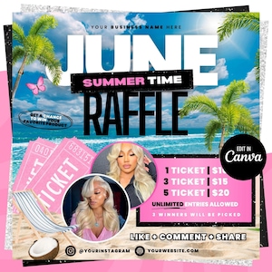 Juni Raffle Giveaway Flyer, Sommer Raffle Giveaway Flyer, Juni Giveaway Flyer, Juni Jetzt buchen, Juni Haare, Juni Nägel, Juni Wimpern Flyer