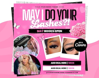 May Booking Flyer, May Lashes, Mothers Day Booking Flyer, May Books Open, May Appointment Flyer, May Book Now, May Hair Nail Braid Wig Flyer