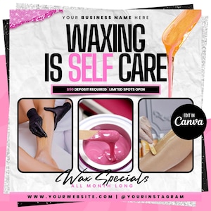 Wax Flyer, Wax Booking Flyer, Body Wax Booking Flyer, Spa Wax Flyer, Body spa, Waxing flyer, Wax Book Now Flyer, Wax Books Open Flyer