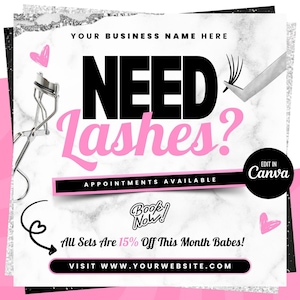 Lash Extension Flyers, Lash Book Now Flyer, Lash Sale Flyer, Appointments Available Flyer Template, Eyelash Extensions, Classic Set, Volume