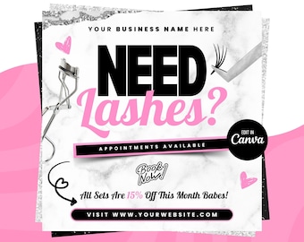 Flyers wimperverlenging, flyer voor wimperuitverkoop, flyer voor wimperuitverkoop, flyer voor afspraken beschikbaar, wimperextensions, klassieke set, volume