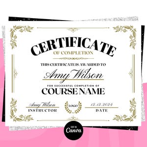 Certificate of Completion Template, Lash Training Certificate, MUA Beauty Certificate, Nails Certificate, Hair Braids Certificate Template