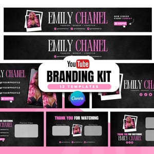 Youtube Branding Kit, YouTube Banner Kit, DIY Video Banner Vorlage, Intro Banner, Outro Banner, animiertes Intro, animiertes Outro, Miniaturbild