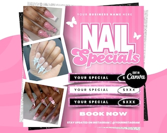 Nail Special Flyer, Nail Deal Flyer, Nail Tech Sale Flyer, Nail Flash Sale Flyer, Nail Booking Flyer, Nail Promotion Flyer Nail Appointments