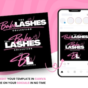 May include: A black and pink graphic design for a social media post. The text reads "The Babe Lashes Collection" with a pink heart and the text "The BL Collection".
