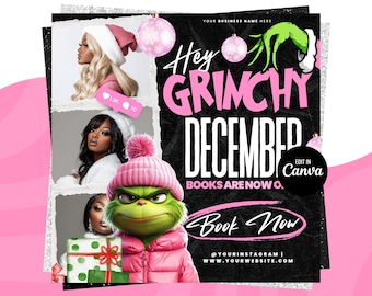 December Bookings, December Booking Flyer, Christmas Booking Flyer, December Hair, Appointment Available Lash Braid Nail Wig December Flyer
