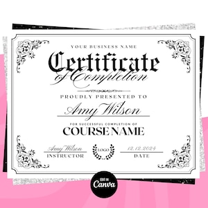 Certificate of Completion Template, Lash Training Certificate, MUA Beauty Certificate, Nails Certificate, Hair Braids Certificate Template