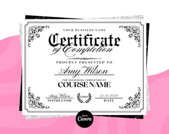 Plantilla de certificado de finalización, Certificado de entrenamiento de pestañas, Certificado de belleza MUA, Certificado de uñas, Plantilla de certificado de trenzas de cabello