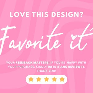 Puede incluir: Gr&aacute;fico rosa con el texto blanco "LOVE THIS DESIGN? Favorite it". La imagen incluye una flecha blanca, un coraz&oacute;n y un gr&aacute;fico de calificaci&oacute;n de cinco estrellas. El logotipo de Qink est&aacute; en la esquina inferior izquierda.