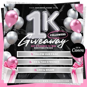 1K Raffle Giveaway Flyer, Raffle Flyer, DIY Giveaway Flyer, Raffle Ticket Flyer, Contest Flyer, Beauty Flyer, Hair Lashes Braids Flyer