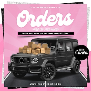 Orders Have Shipped Flyer, All Orders Shipped Flyer, DIY Social Media Instagram Delivery Hair Stylist Wig Beauty Lashes Nails Boutique Flyer