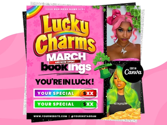 March Booking Flyer, St.Patricks Day Flyer, March Books, March Madness Flyer, March Book Now, March Hair, March Lashes Nails Flyer MUA Flyer