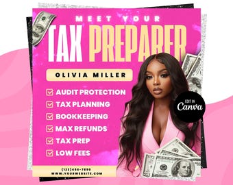 Tax Preparation Flyer, Tax Season Flyer, Credit Repair Flyer, Accountant Flyer, Tax Docs Checklist, Tax Business Consultation Flyer Template