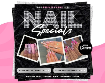 Nail Deal Flyer, Nail Special Flyer, Nail Tech Sale Flyer, Nail Flash Sale Flyer, Nail Booking Flyer, Nail Promotion Flyer Nail Appointments