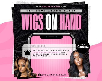 Wig Flyer, Wig Sale Flyer, Wig Special Flyer, Wigs On Hand Flyer, Hair Booking, Glueless Wig, Wig Seller, Wig Install Flyer, Wigs In Stock