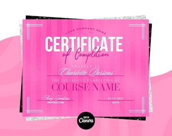 Plantilla de certificado de finalización, Certificado de entrenamiento de pestañas, Certificado de belleza MUA, Certificado de uñas, Plantilla de certificado de trenzas de cabello