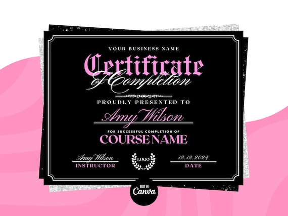 Certificate of Completion Template, Lash Training Certificate, MUA Beauty Certificate, Nails Certificate, Hair Braids Certificate Template