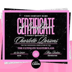 Certificate of Completion Template, Lash Training Certificate, MUA Beauty Certificate, Nails Certificate, Hair Braids Certificate Template