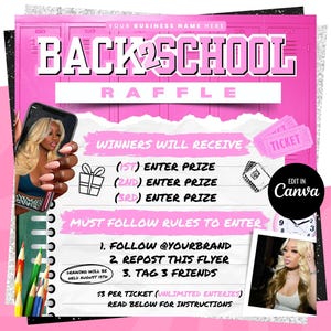 Back to School Raffle Giveaway Flyer, August Raffle Giveaway Flyer ...