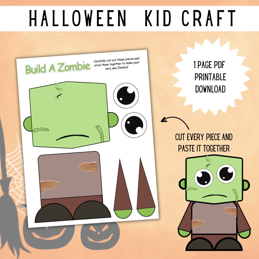 Halloween How to Build a Zombie Printout Etsy