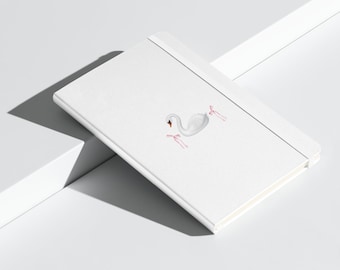 White Swan Journal - Cuaderno A5 con tapa dura - Elegante Balletcore Journal - Coqueta estética del lago de los cisnes - 80 páginas rayadas