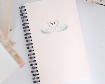 White Swan Journal - Regalos de regreso a la escuela - Cuaderno Balletcore - Decoración de la habitación del lago de los cisnes - Lindos útiles escolares - Papelería rosa