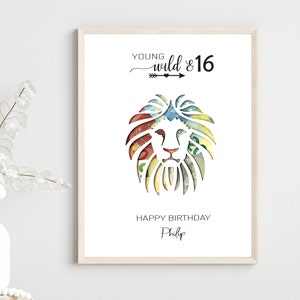 personalisiertes Geldgeschenk Löwe zum Geburtstag