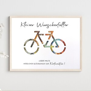 personalisiertes Geldgeschenk Fahrrad, Wunscherfüller Geburtstag, Kommunion, Konfirmation