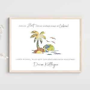 personalisiertes Geldgeschenk zum Ruhestand, Insel, Abschiedsgeschenk