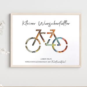 personalisiertes Geldgeschenk Fahrrad, Wunscherfüller Geburtstag, Kommunion, Konfirmation