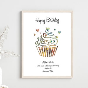 personalisiertes Geldgeschenk Cupcake zum Geburtstag