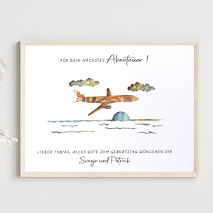 Personalisiertes Geldgeschenk Flugzeug Geburtstagsgeschenk Flugreise