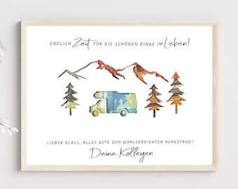 Personalized cash gift camper for retirement