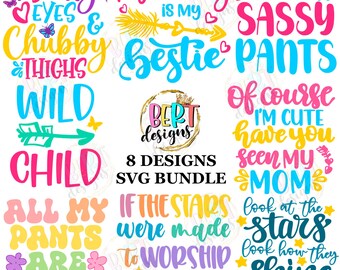 Girl Quotes SVG Bundle: Sassy Toddler & Baby Designs (Digital Download)