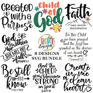 Religiöses Bundle für Kinder, Christian-Svg, Baby-Segen-Schrift-Bundle, Kindergarten-Bibel-Vers-Bundle, Christian-Zitate-Svg, Christian-Baby-Svg